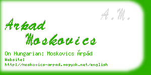 arpad moskovics business card