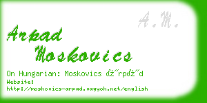 arpad moskovics business card